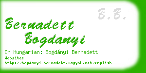 bernadett bogdanyi business card